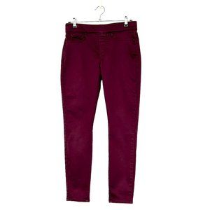 Levi Signature Totally Shaping Pull On Skinny Womens Burgundy Jeans Size 30x28